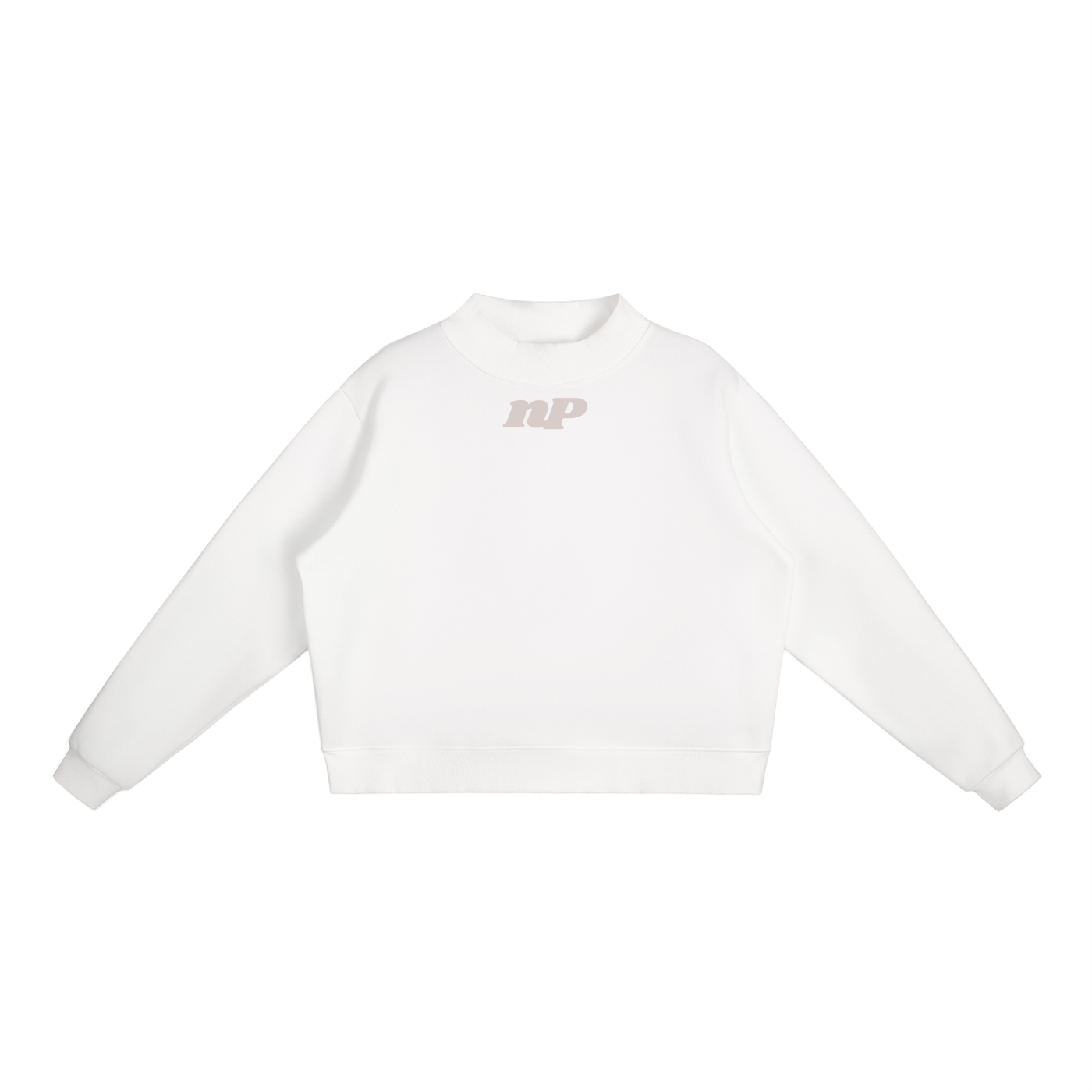 noPo Essential Mock Neck Faffle Crew