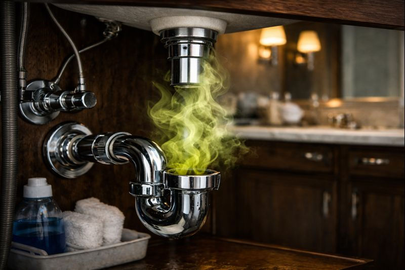 Foul vapor from bathroom P-trap