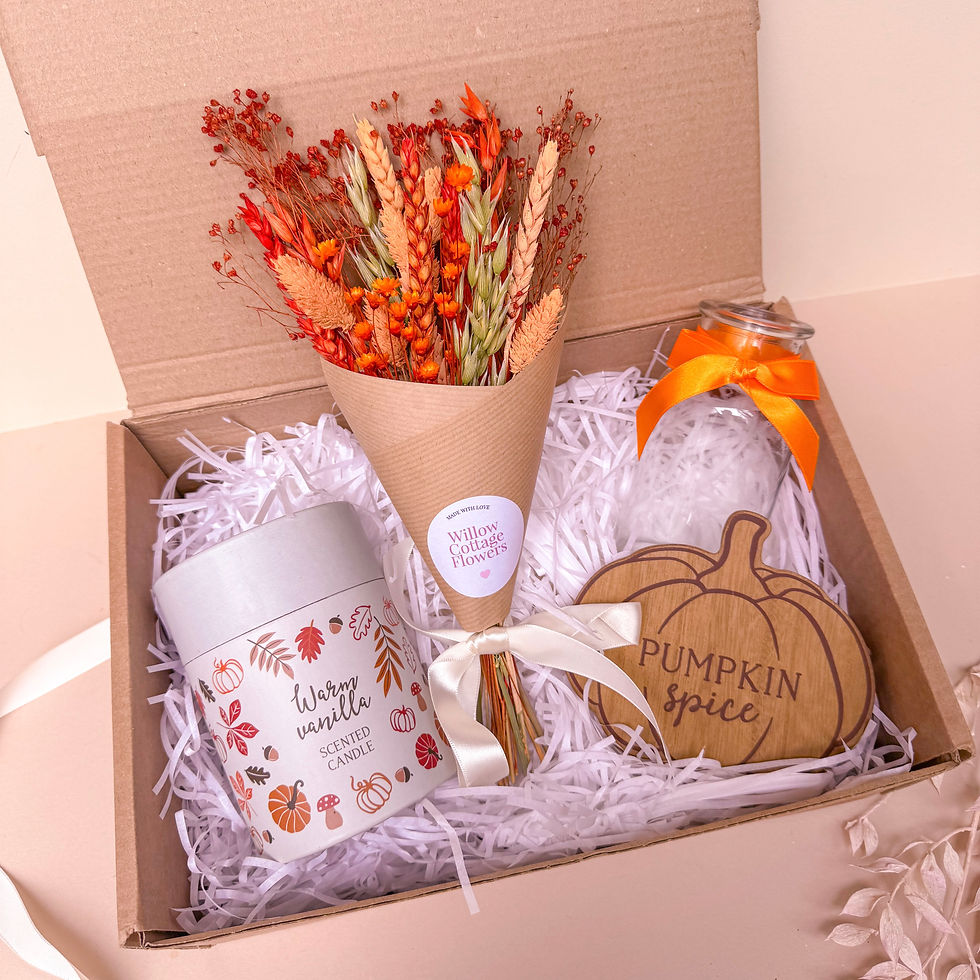 burnt orange dried flower gift hamper