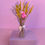 Thumbnail: yellow and lilac dried flowers with vase