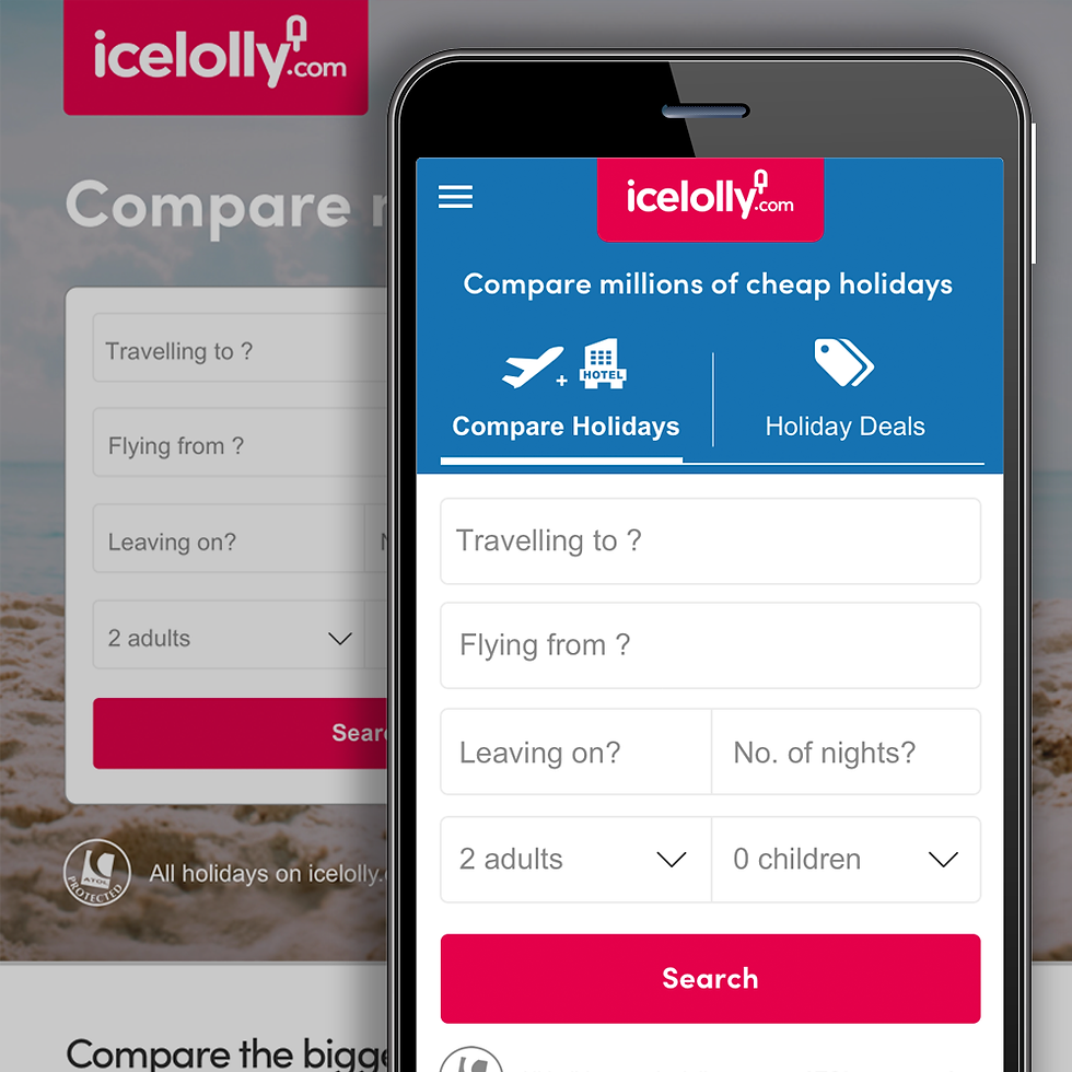 Icelolly home page & navigation design