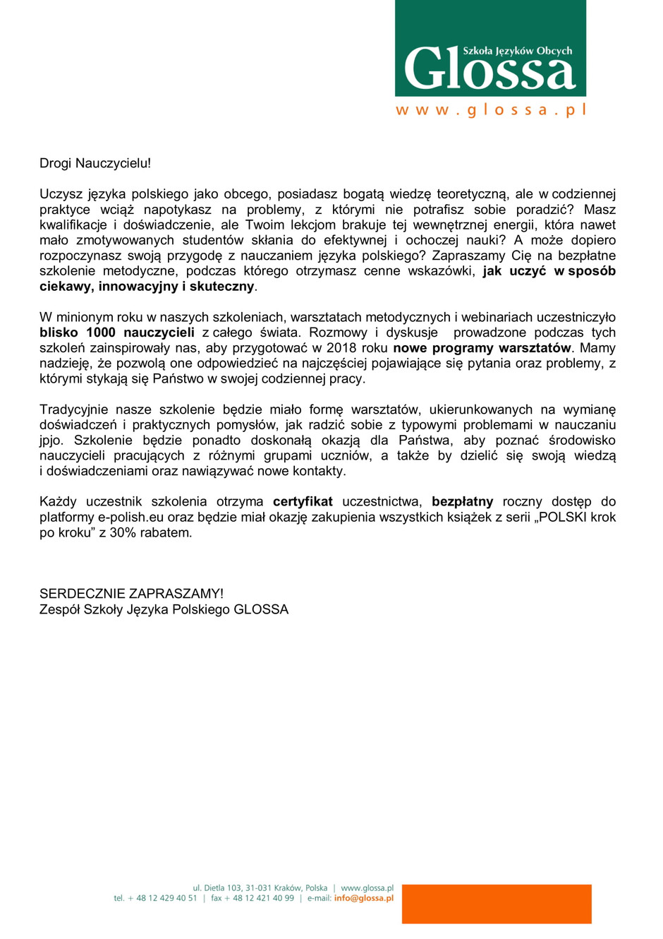 Warsztaty metodyczne dla nauczycieli polonijnych