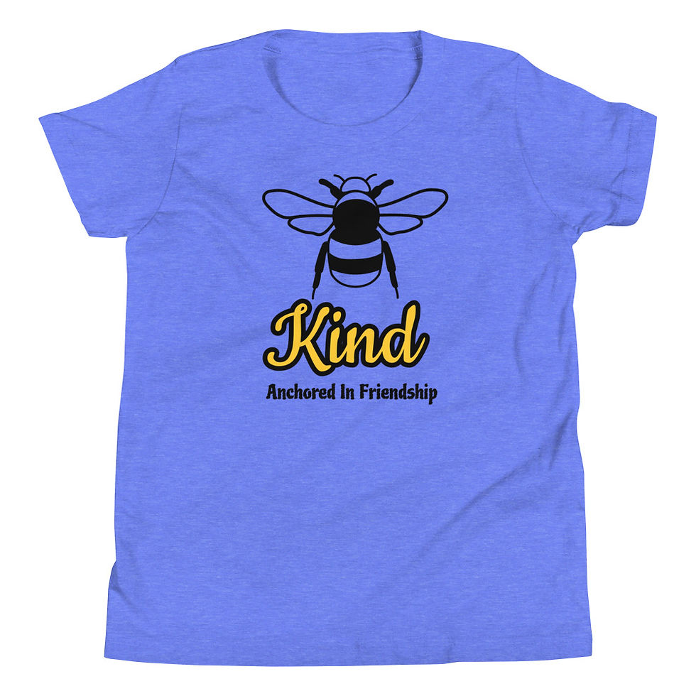 Thumbnail: Anchored In Friendship - Bee Kind -  Youth T-Shirt