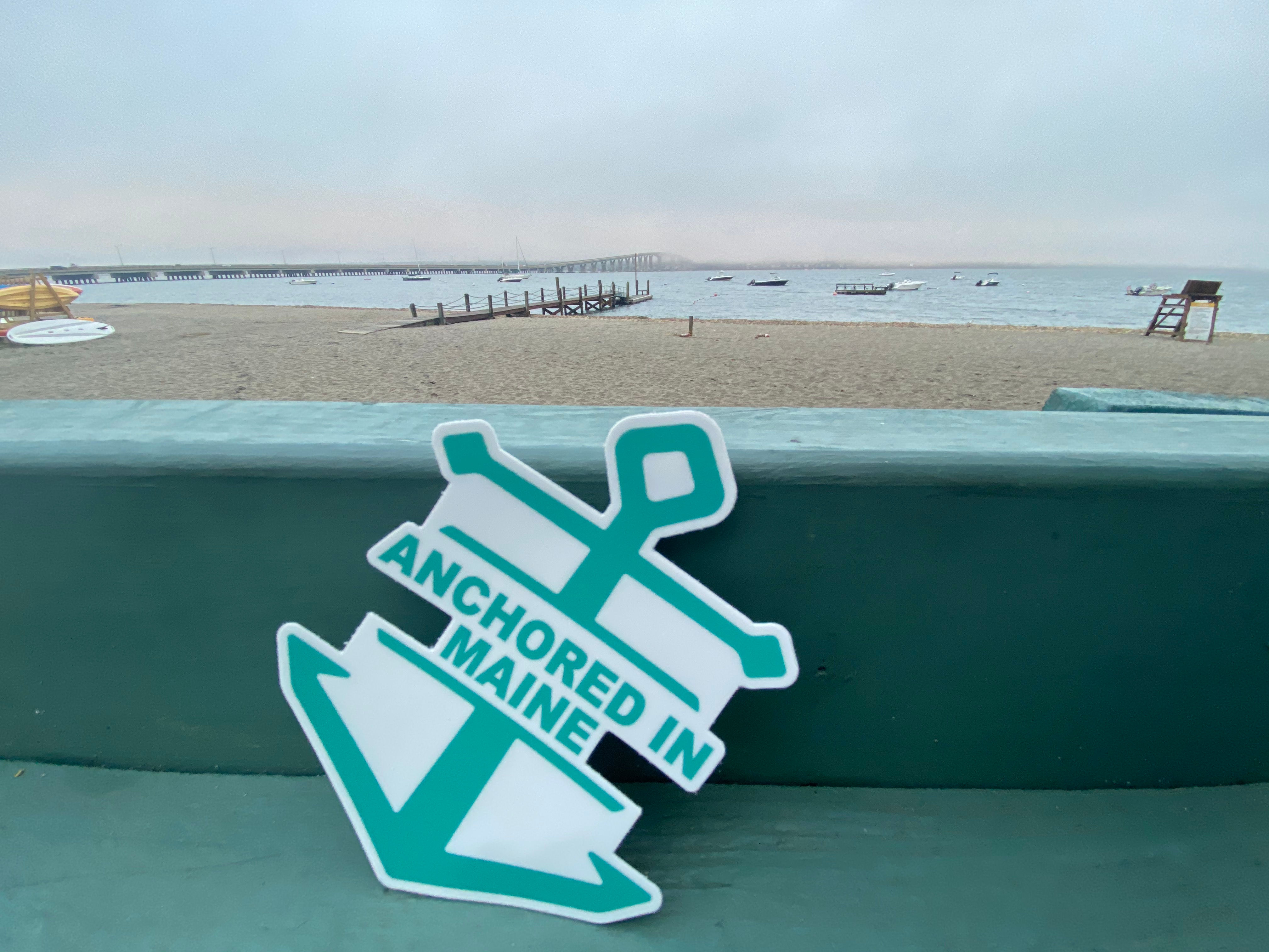 Anchored in Maine - TEAL LARGE