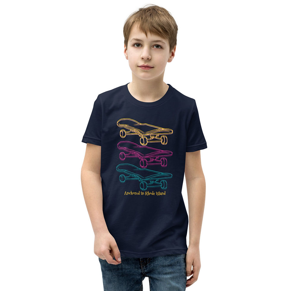 Thumbnail: Anchored In Rhode Island Skateboarding - Youth T-Shirt