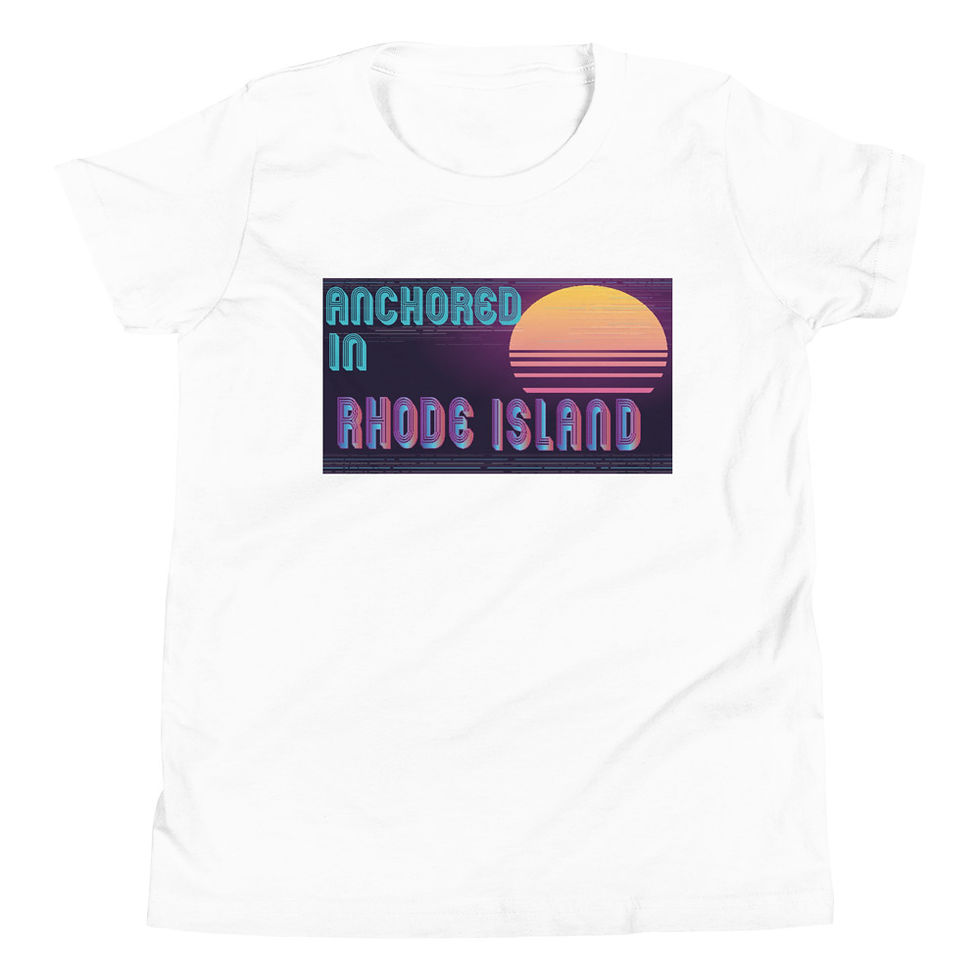 Thumbnail: Anchored In RI - Retro 80's Youth T-Shirt