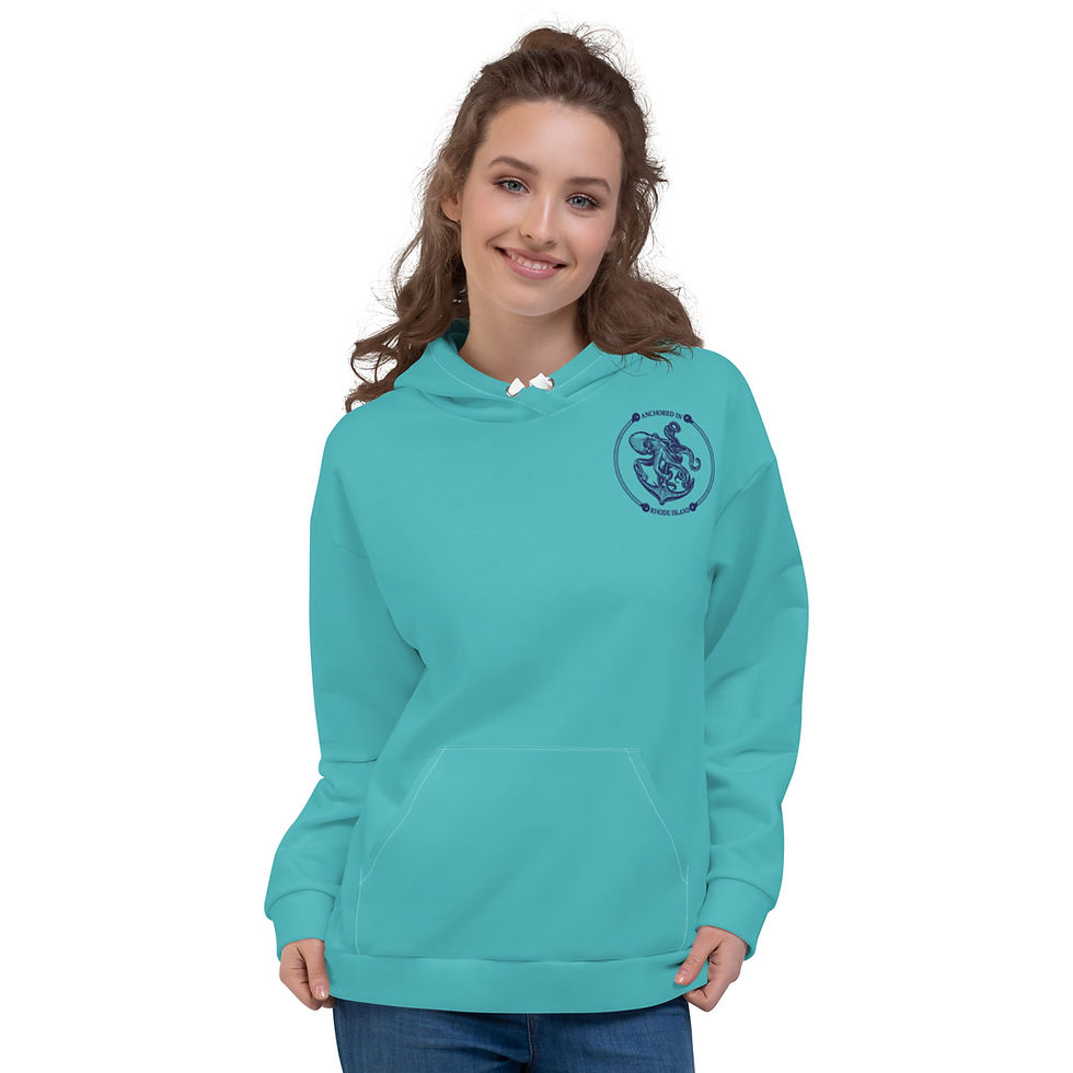 Thumbnail: Anchored In Adult Unisex Customizable 401 Wave Design Hoodie