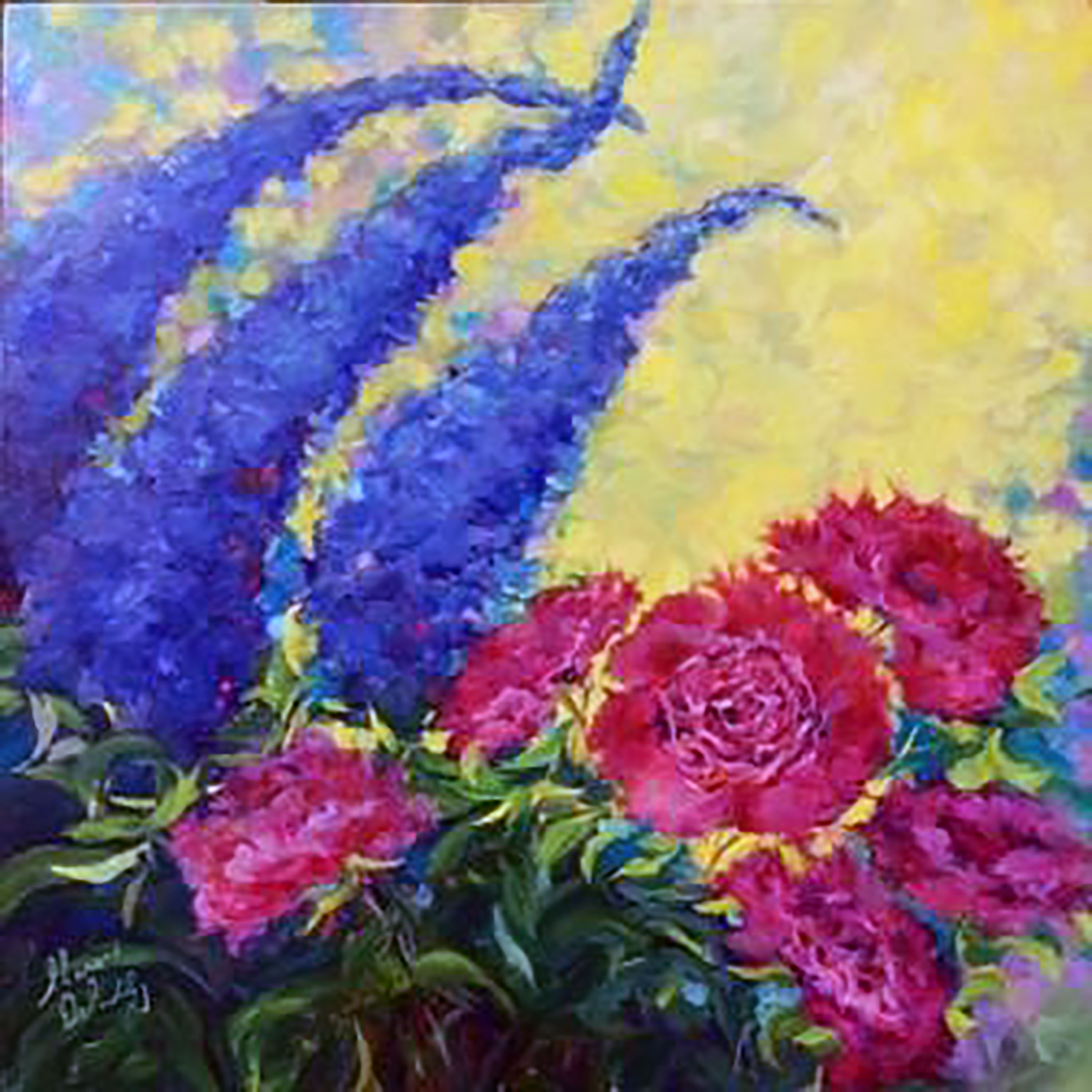 Carnations and Delphiniums