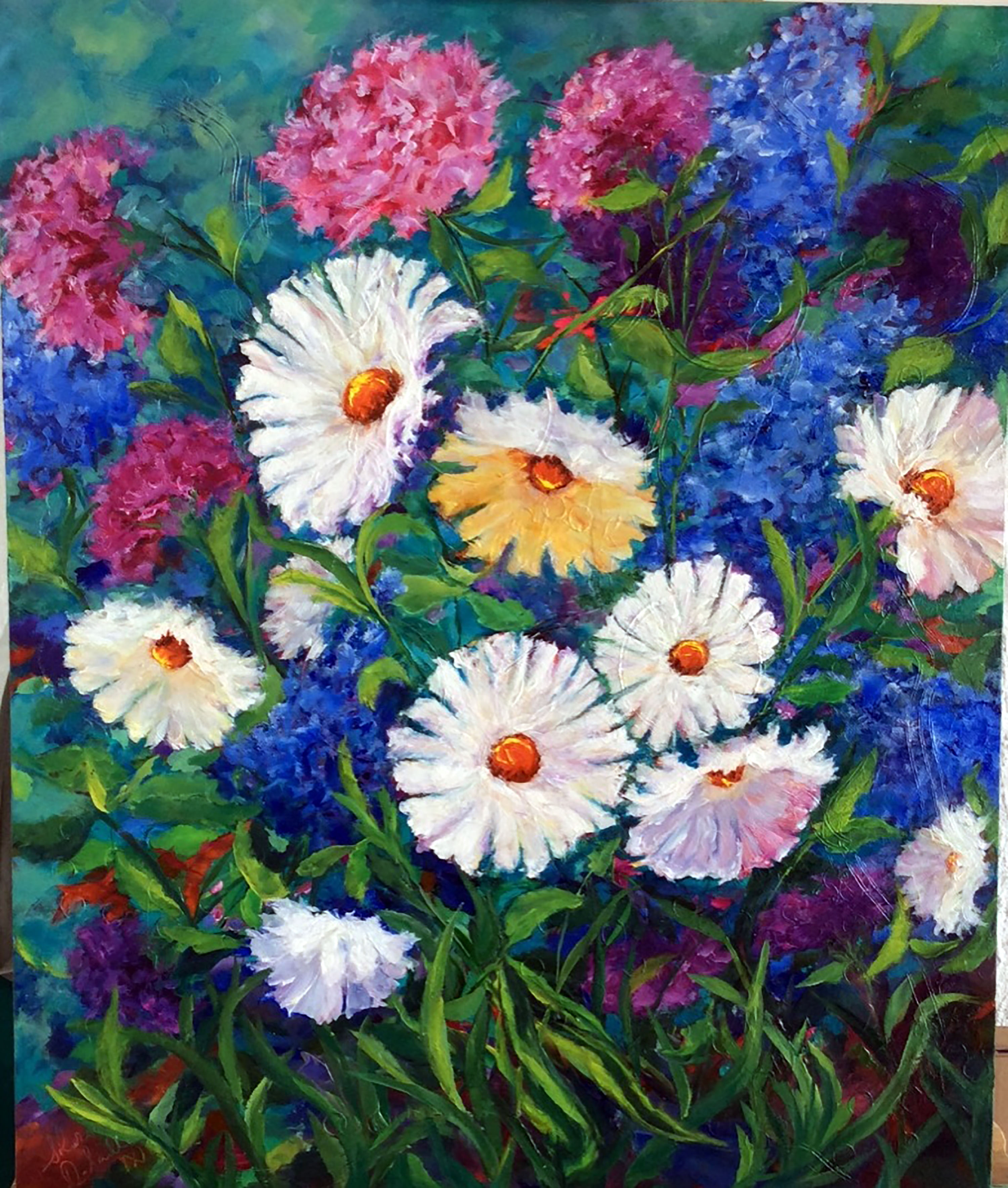 Spring Joy Daisies and Stocks