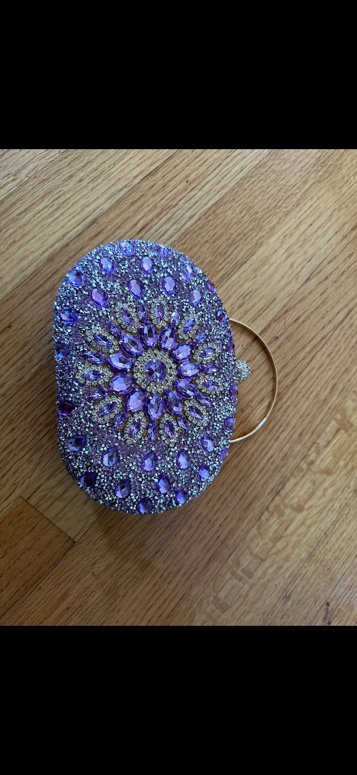 Purple bling clutch 