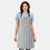 Thumbnail: Mild-Life Adjustable Apron 100% Cotton White and Gray Stripes