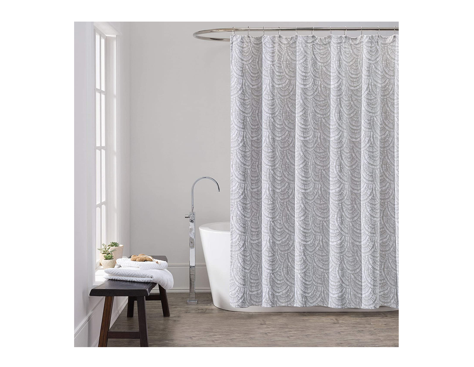 LaMont Home Aurora Shower Curtain, One Size, Gray/White