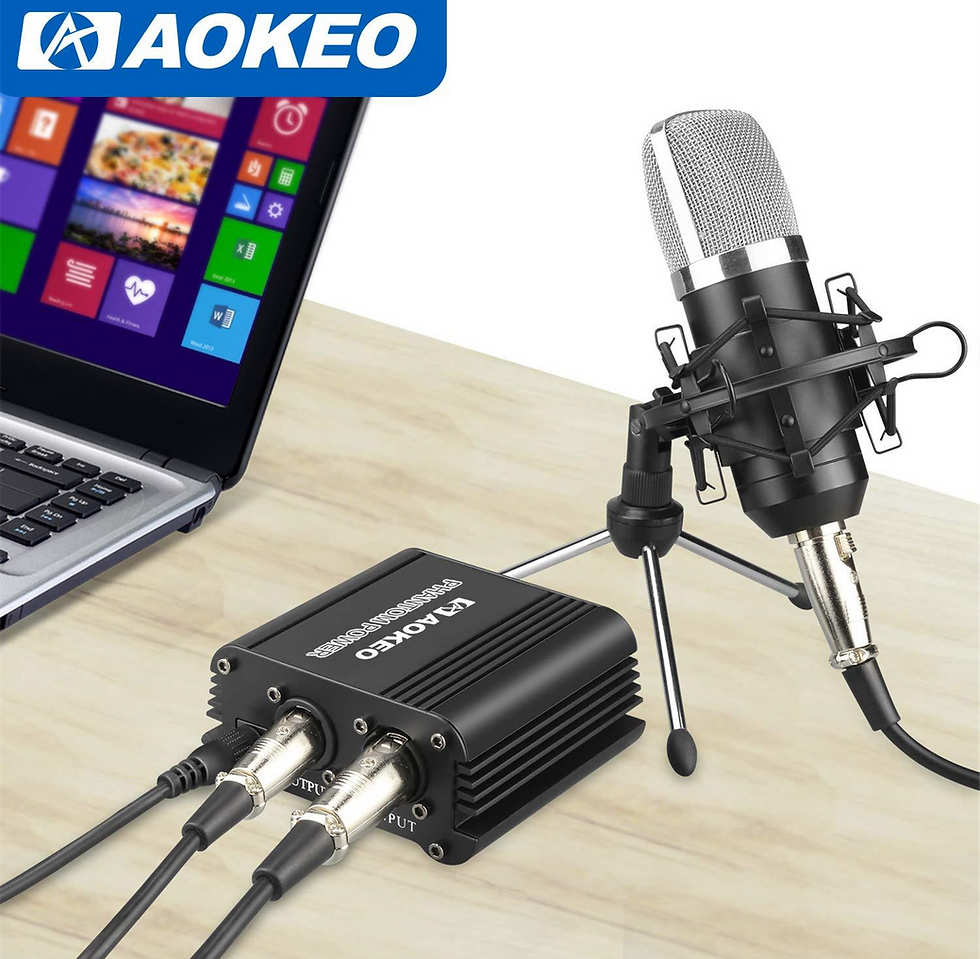 Thumbnail: Aokeo 1-Channel 48V Phantom Power Supply with Adapter