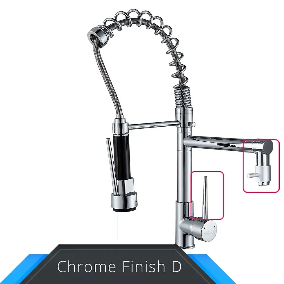 Thumbnail: Rozin Black and Rose Golden Spring Pull Down Kitchen Sink Faucet