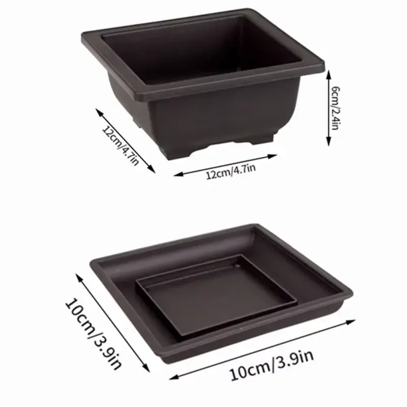 Thumbnail: Imitation Purple Clay Succulent Plants Outdoor Bonsai Trays Rectangular Planter
