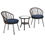 Thumbnail: Outdoor Leisure Set, 2 Rattan Single Chairs With a Glass Round Table