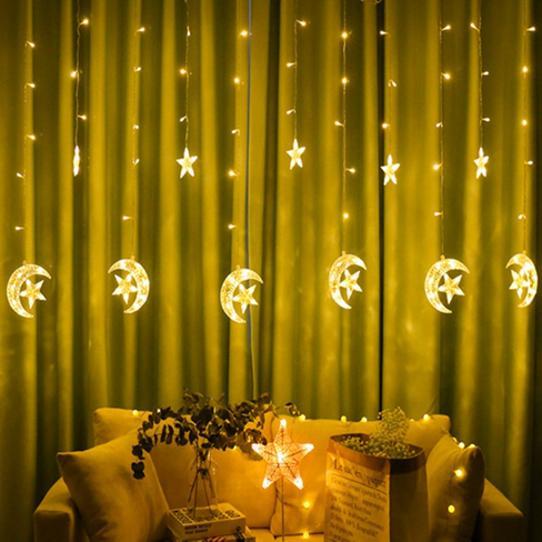 Thumbnail: 12 Stars 138 Led Curtain String Lights Window Curtain Lights