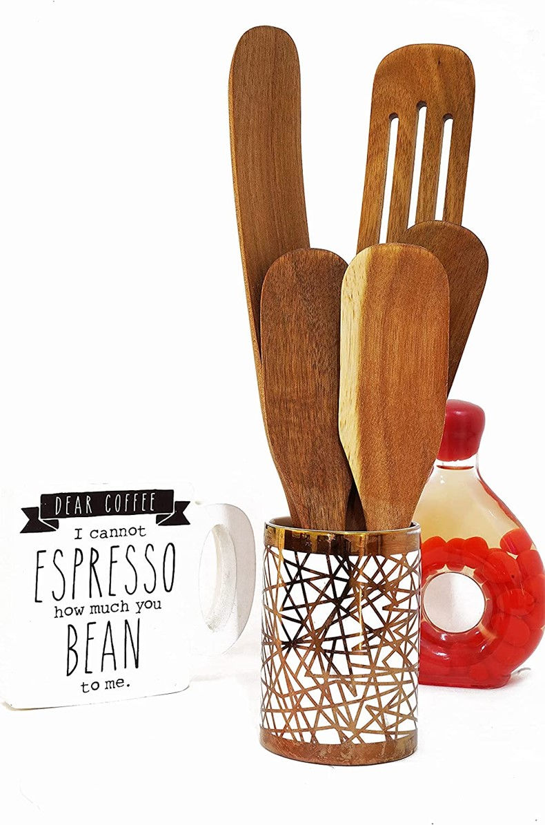 Thumbnail: Vamko Spurtles 4pc Set Nonstick Wooden Kitchen Utensils
