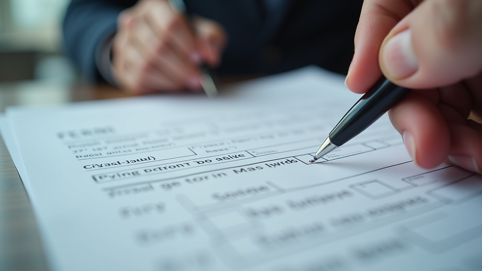 Close-up view of a police report form being filled out