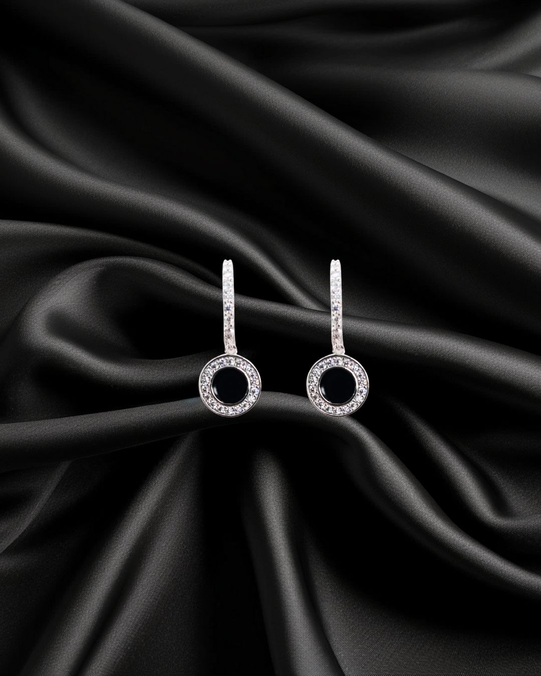 Celestial Halo Silver Hoops Earrings