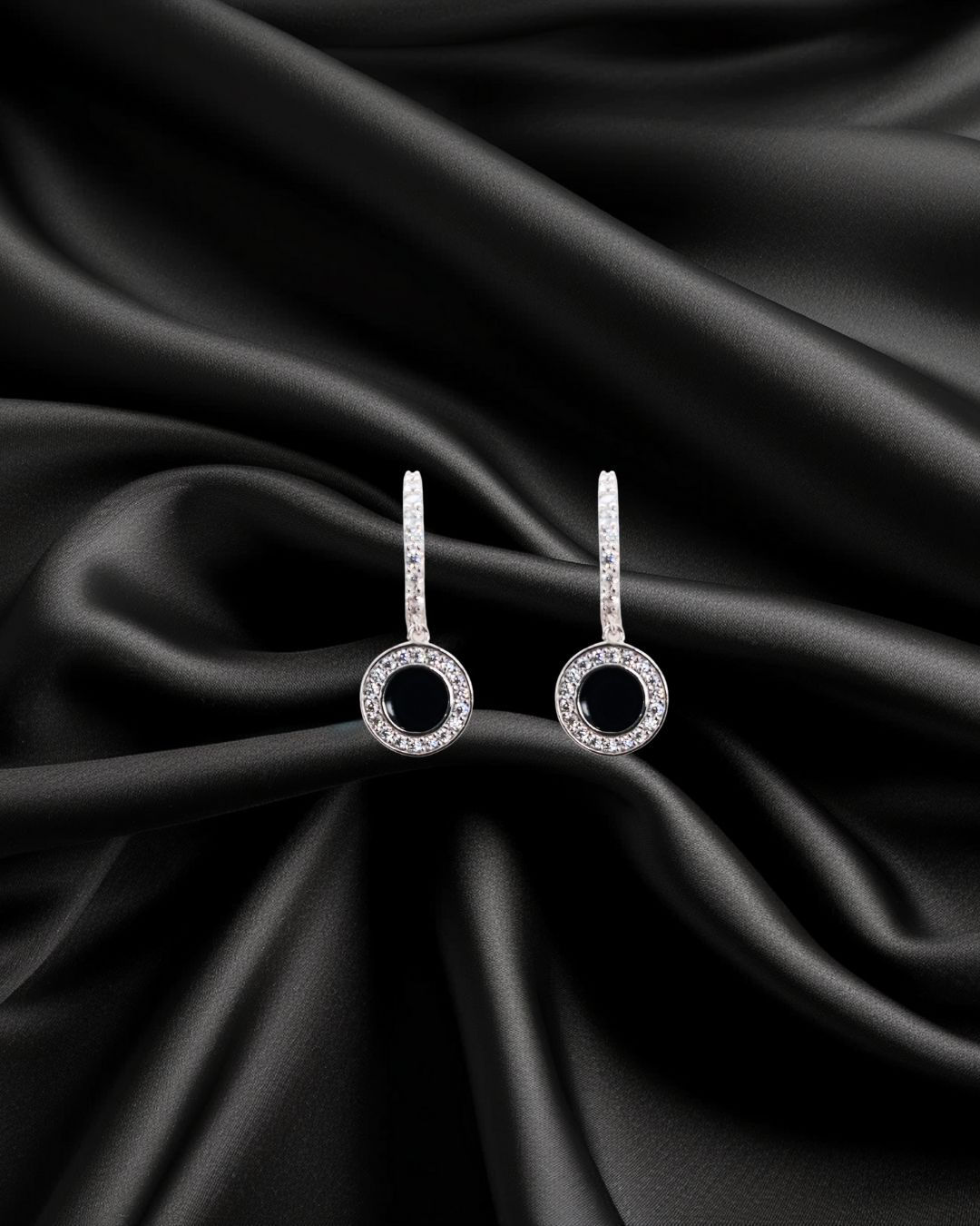 Celestial Halo Silver Hoop Earrings