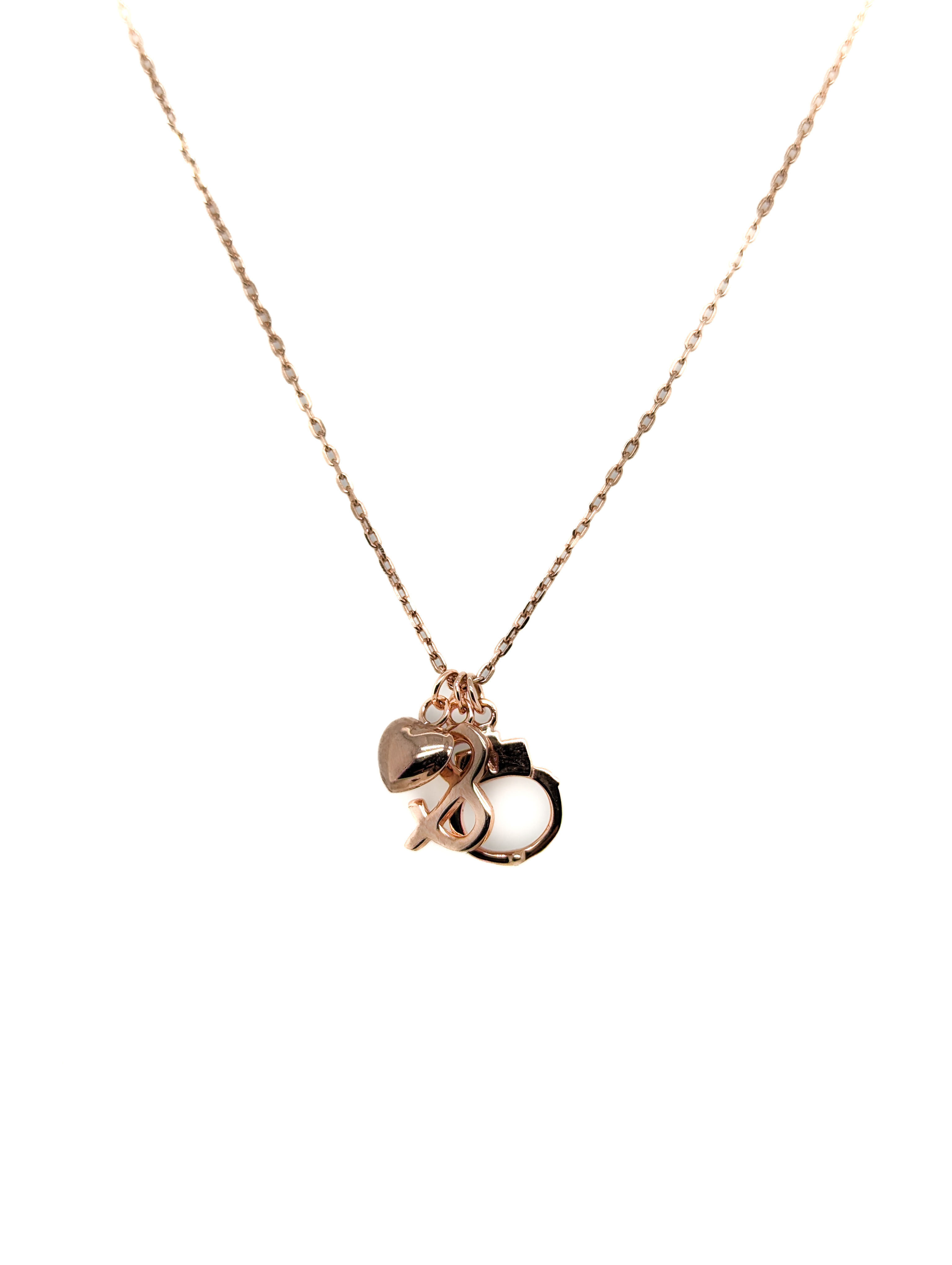Multi charm Necklace rose with gold plating