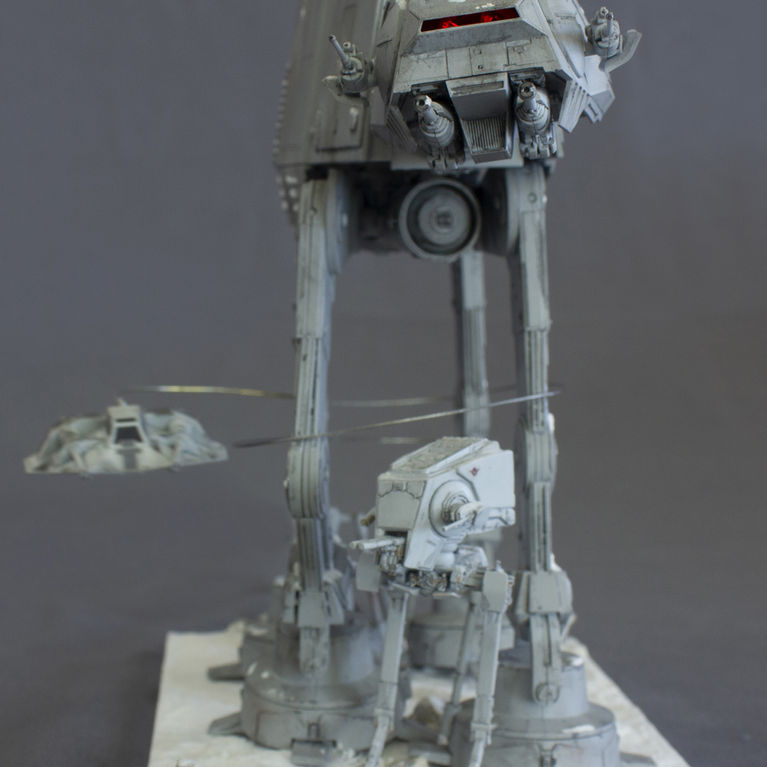Star Wars AT-AT Imperial Walker Bandai 1/144 scale model build with customized lighting