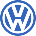 Blaues rundes VW Logo mit weissen Buchstaben von Volkswagen