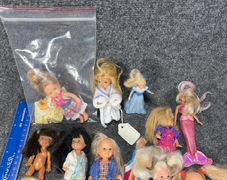 Collection of small vintage fashion dolls for auction