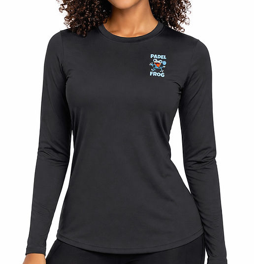 Ladies Long Sleeve Padel T-Shirt Charcoal Grey | Performance