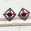 Thumbnail: Vintage Sterling Silver Coral Artisan Earrings