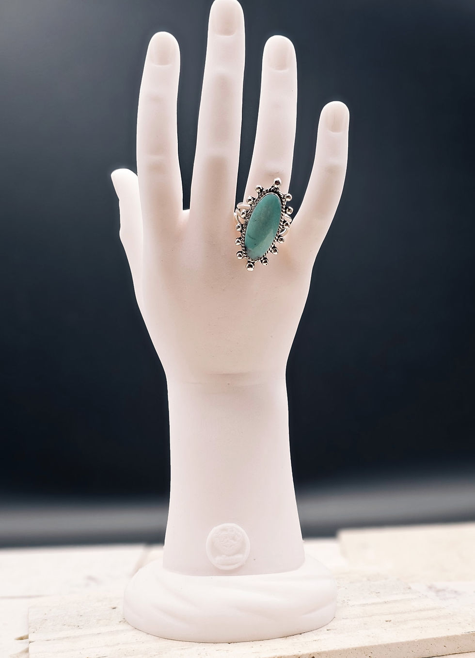 Thumbnail: Oval Turquoise Sterling Silver Ring