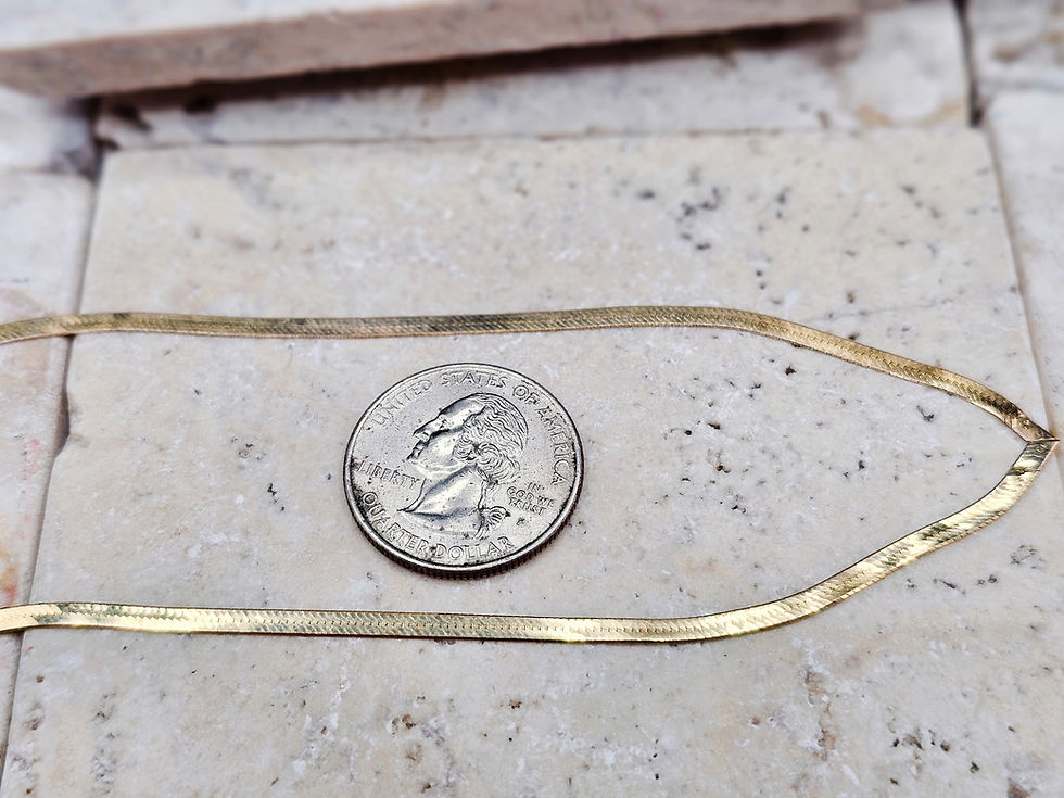 Thumbnail: 14K Gold Chevron V Herringbone Necklace (3mm) — 16”
