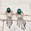 Thumbnail: Gorgeous Vintage Malachite Sterling Silver Dangle Earrings