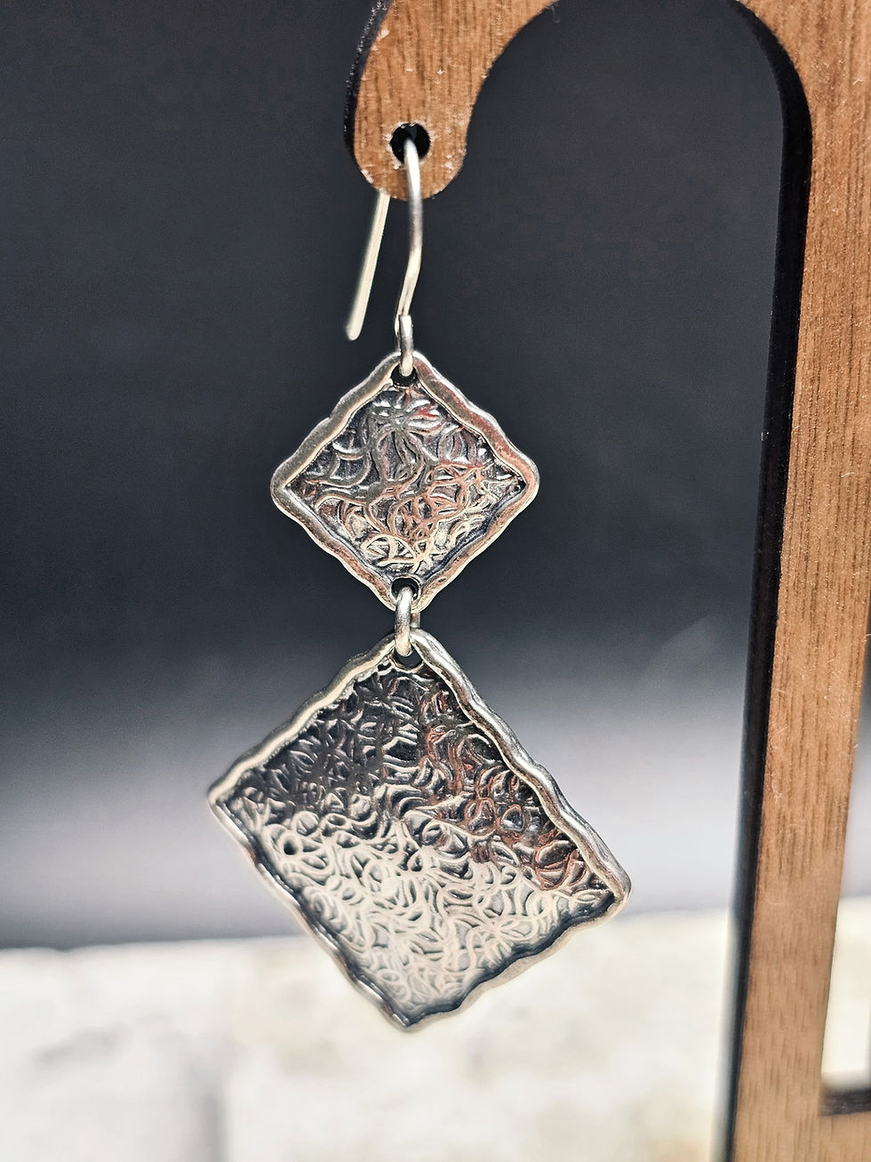 Thumbnail: Vintage Sterling Silver Dangle Earrings