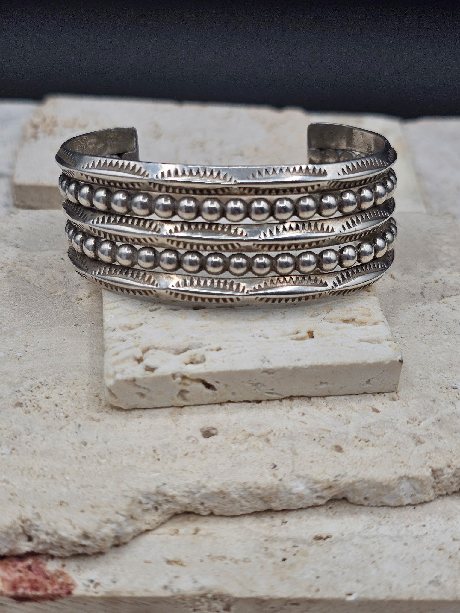 Vintage Native American Sterling Silver Stamped Carinated
