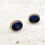 Thumbnail: Vintage 14k Yellow Gold Lapis Lazuli Earrings