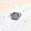 Thumbnail: 14k White Gold Pave Halo Diamond Ring Size 7
