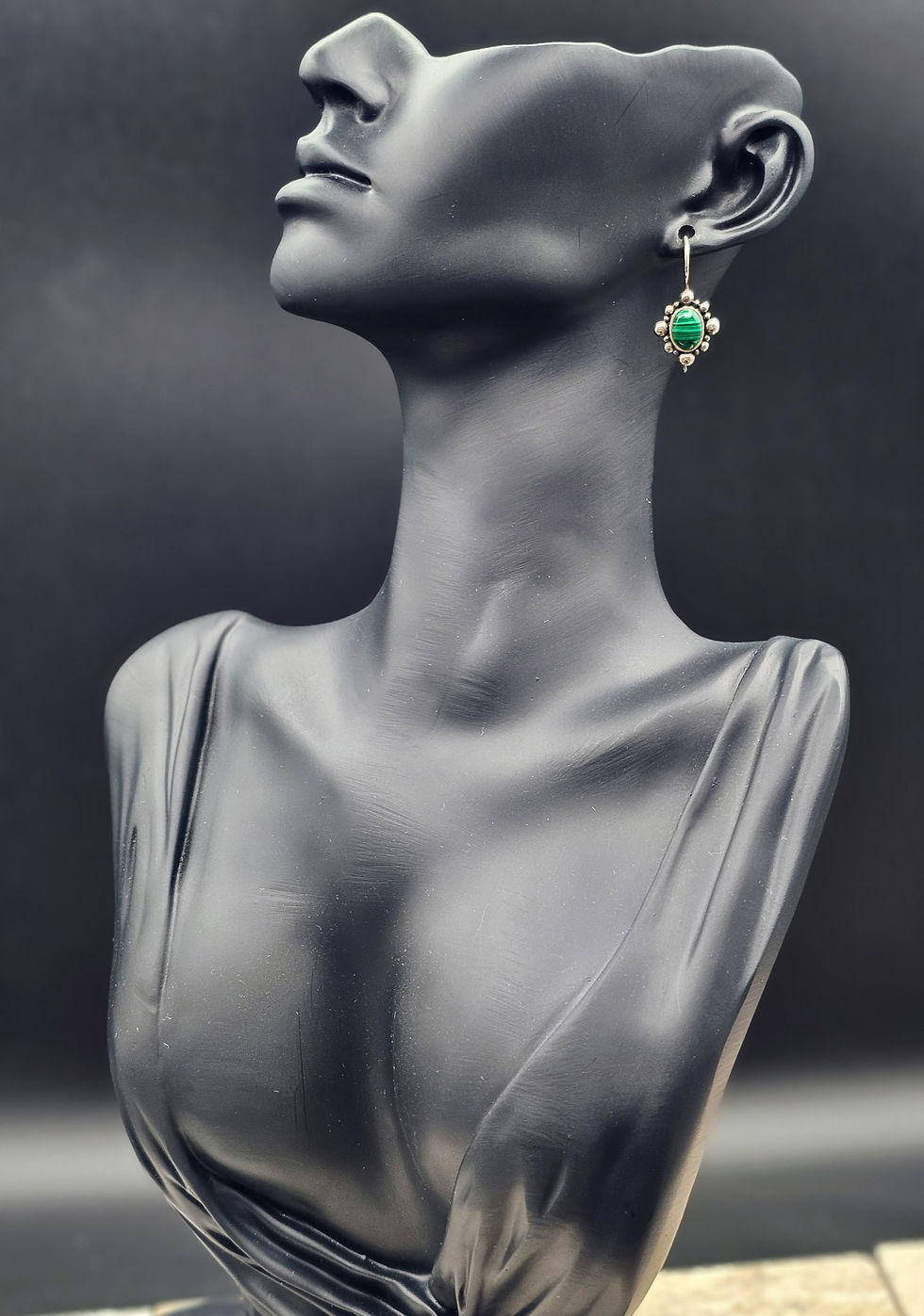Thumbnail: Sterling silver Green Malachite Earrings
