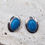 Thumbnail: Vintage Sterling Silver Oval Denim Lapis Composite Earrings