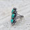 Thumbnail: Navajo Sterling Silver Triple Turquoise Ring by Ryntanna Yazzie – Size 7.25