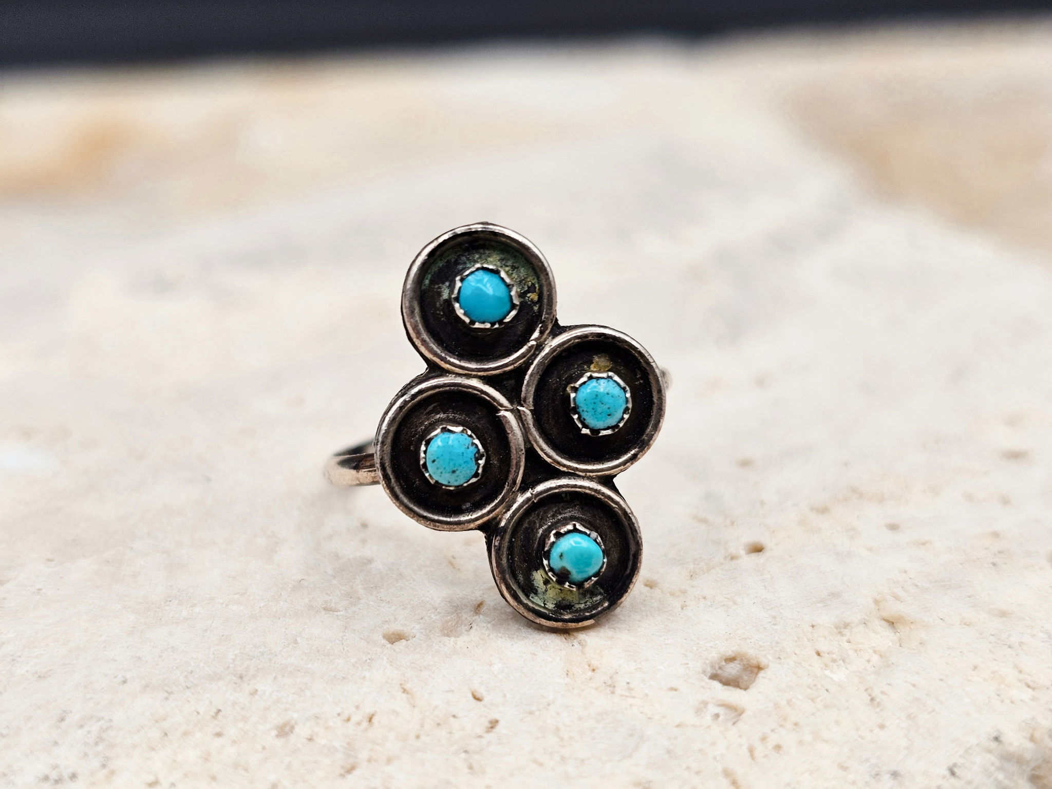 Vintage Native American Sterling Silver Turquoise Ring