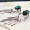 Thumbnail: Gorgeous Vintage Malachite Sterling Silver Dangle Earrings