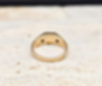 Thumbnail: Vintage Horizontal MCM 14k Gold Blue Tourmaline Ring Size 6.25