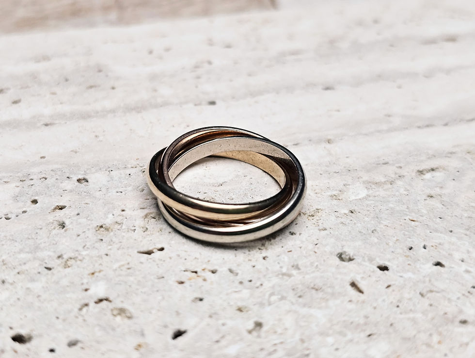 Thumbnail: 3 Ring "Trinity" 14K Rose, White, and Yellow Gold Ring