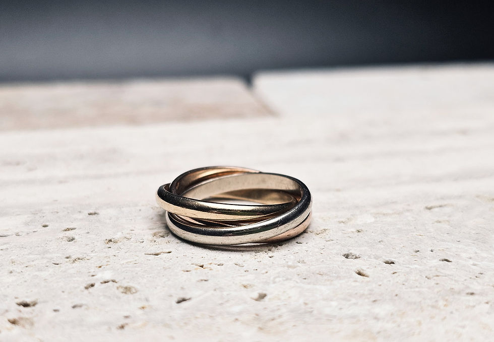 3 Ring "Trinity" 14K Rose, White, and Yellow Gold Ring