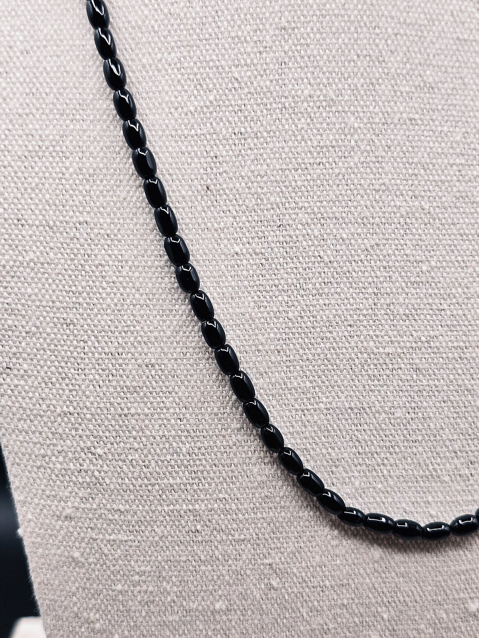 Thumbnail: Black Onyx Native American Bead Necklace