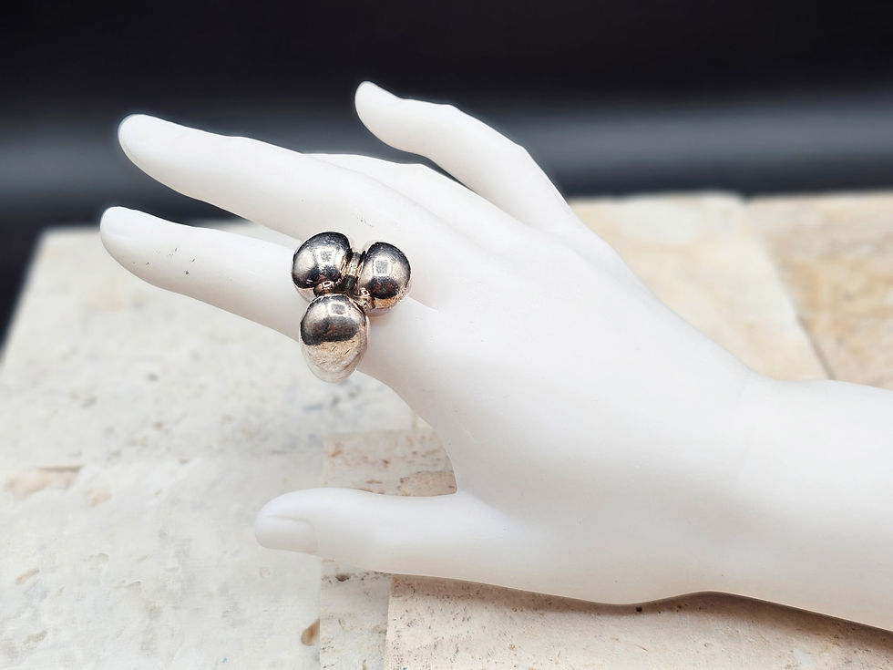 Thumbnail: Vintage Joachim S’Paliu (Spain) sterling silver modernist ring.