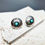 Thumbnail: Sterling Silver and Turquoise Concho Earrings