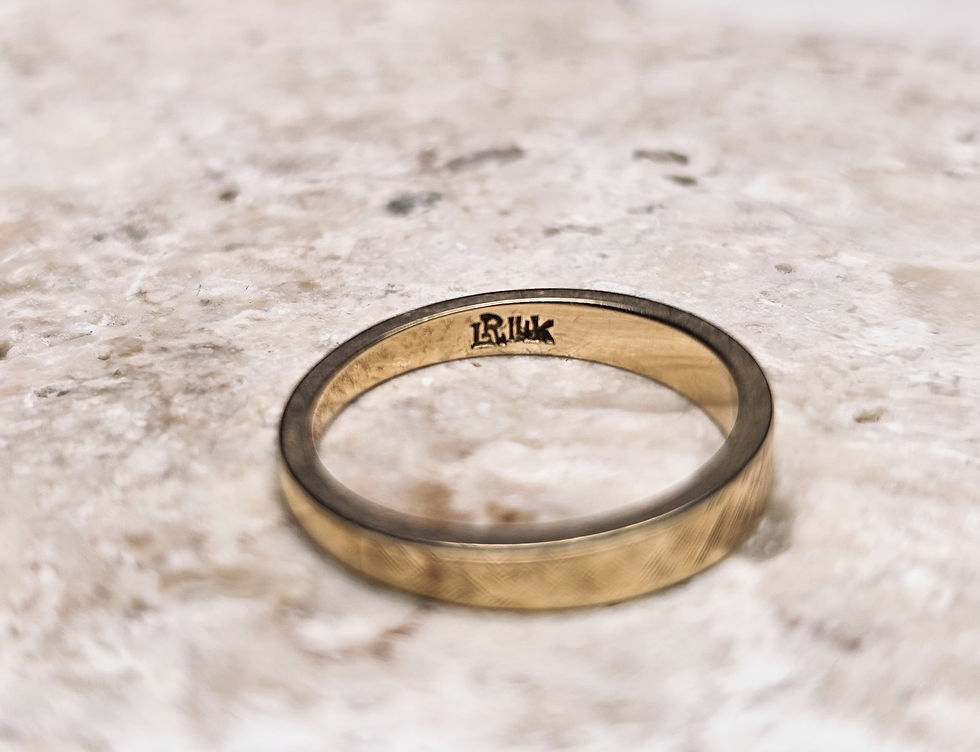Thumbnail: Vintage 14K Brushed Gold Ring  Size 6.5